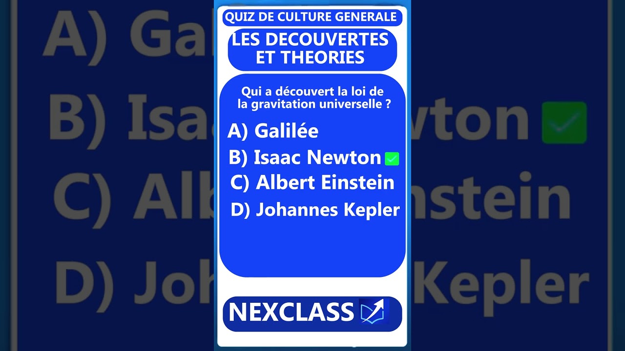 Les sciences et découvertes importantes - #quiz #culturegénérale #science #découverte #nexclass