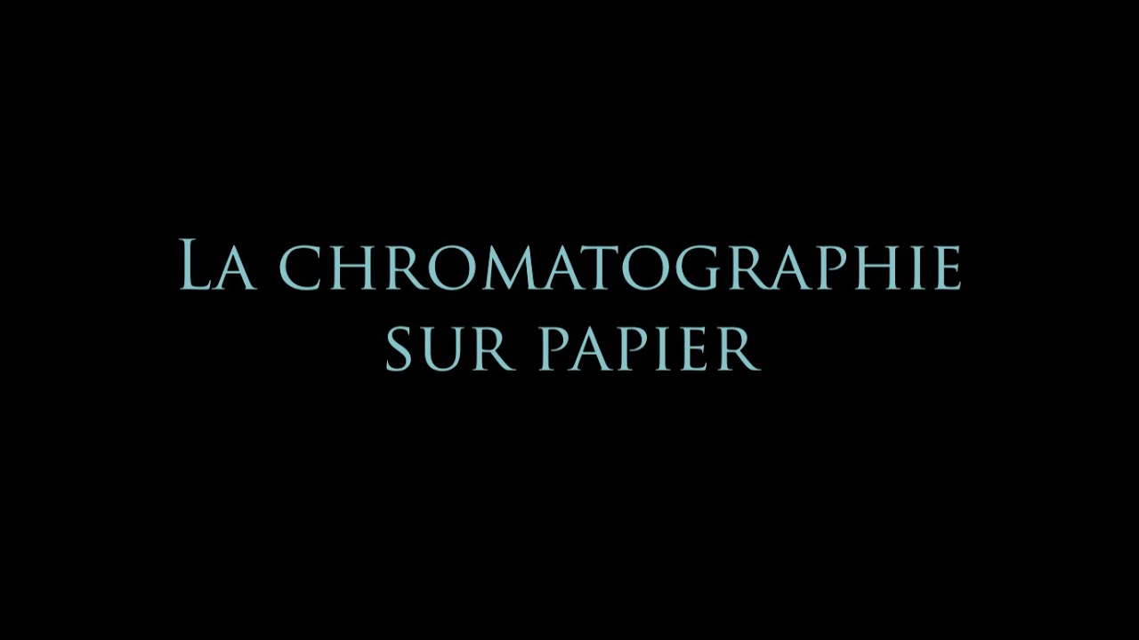 Réaliser une chromatographie sur papier