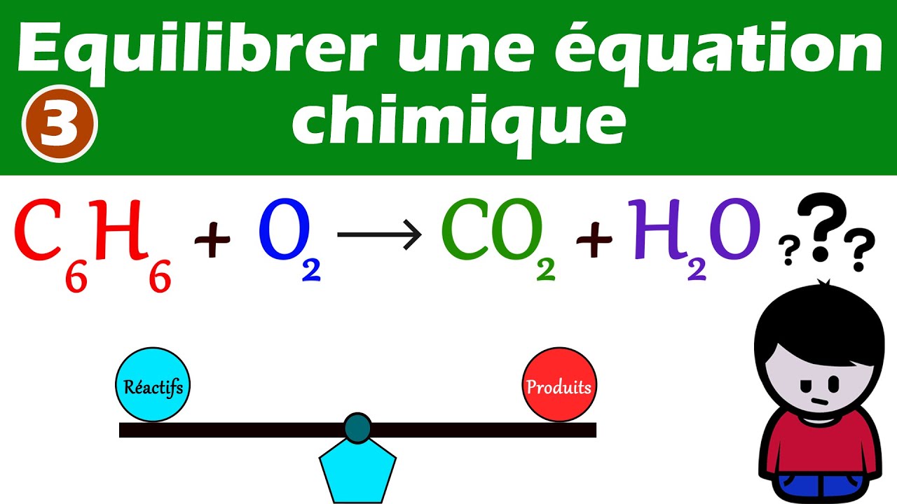 Équilibrer ajuster une équation chimique : C6H6 + O2 = CO2 + H2O
