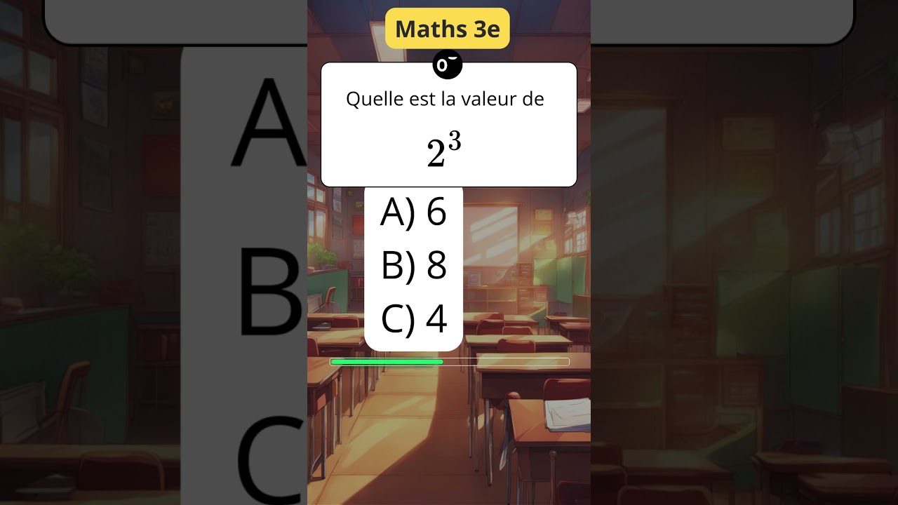 🎯 Défi Maths 3e : 2 puissance 3, quelle est la bonne réponse ? 🧮