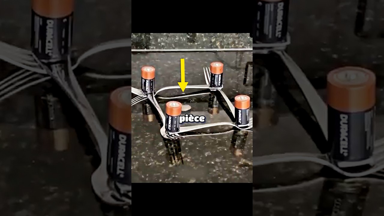 La fameuse expérience des piles et de la pièce ! #science #experience #education #scientifique